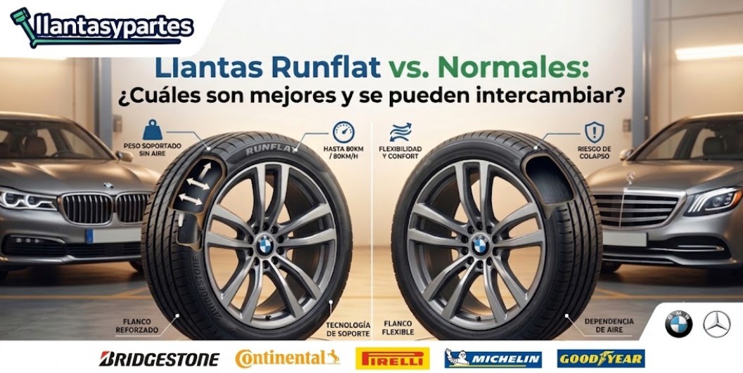 Llantas Runflat vs. Normales: ¿Cuáles son mejores y se pueden intercambiar?