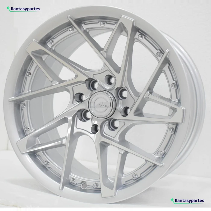Velante Wheels Rin 1807 Plateado con cara diamantada y remaches cromados
