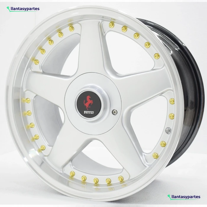 Rines de Lujo Velante Wheels Rin 1885B Plateado con pestaña diamantada y remaches dorados - 2