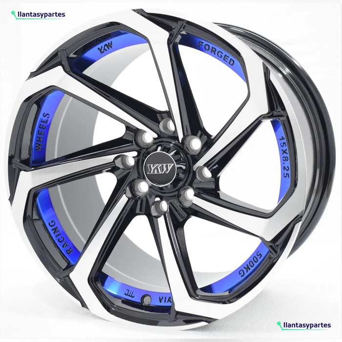 Velante Wheels Rin 5038 Negro con cara diamantada y fondo azul