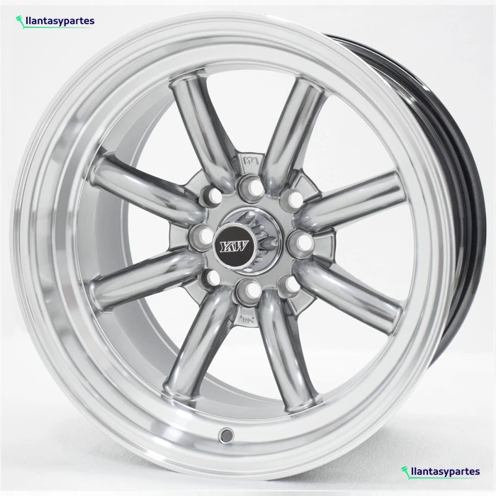 Velante Wheels Rin 5034 Gris oscuro metalizado con pestaña plateada pulida