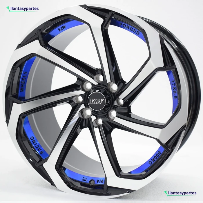 Velante Wheels Rin 7038 Negro con cara diamantada y fondo azul